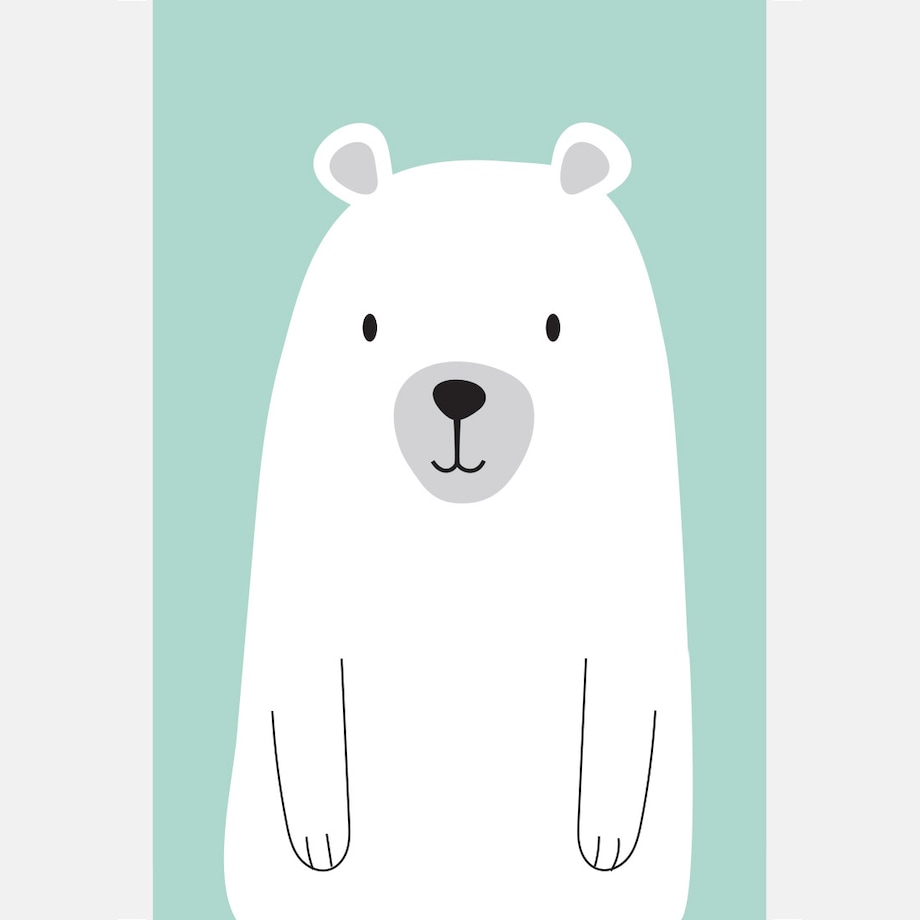 Plakat dla dzieci Miś miętowy 20x30