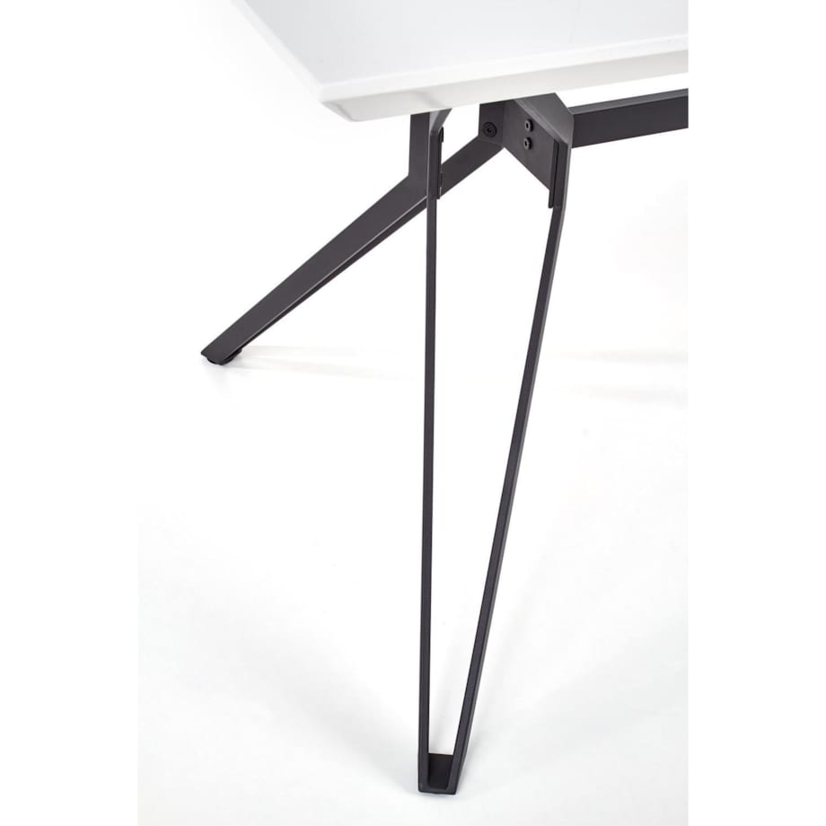 STÓŁ ROZKŁADANY Class biało-czarny 160/90/76 cm BLAT MDF