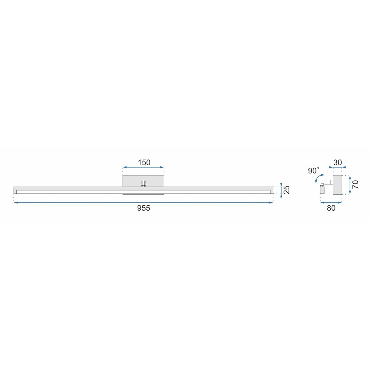 Kinkiet Led App375-1W 100Cm Czarny, Metal