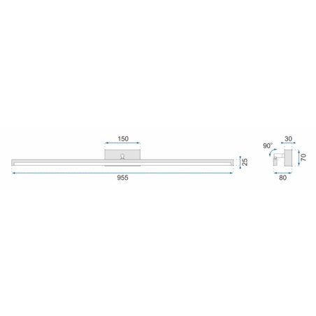 Kinkiet Led App375-1W 100Cm Czarny, Metal