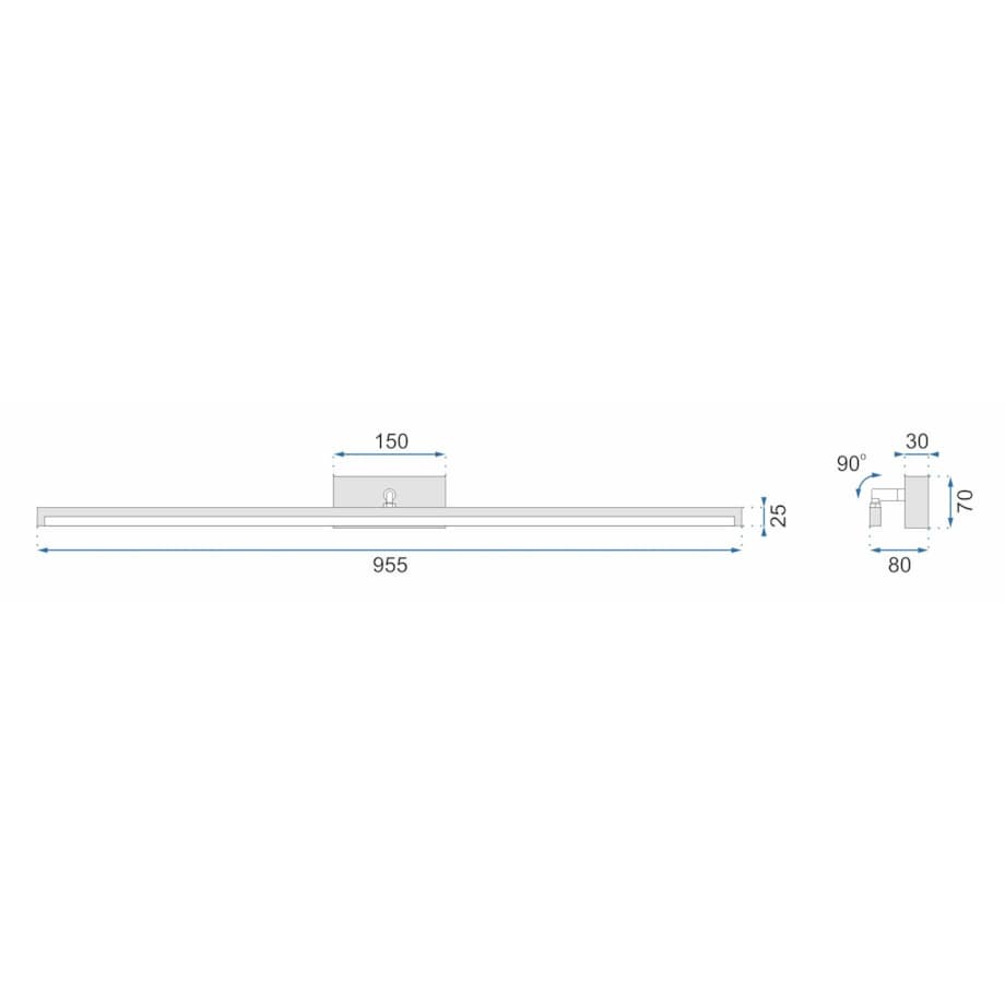 Kinkiet Led App375-1W 100Cm Czarny, Metal