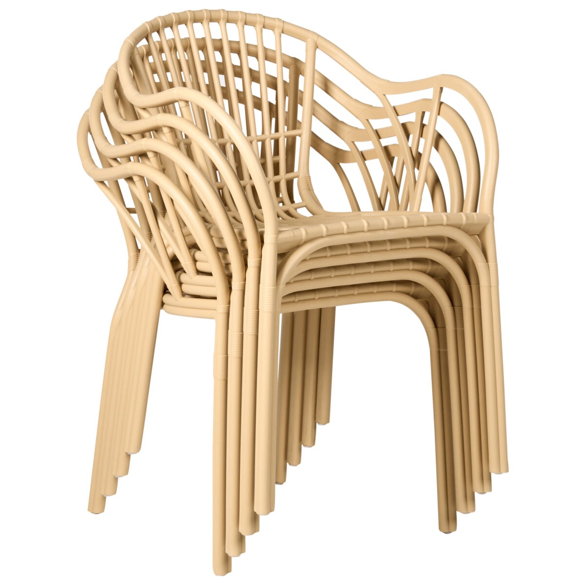 Zestaw 4 krzeseł ogrodowych ANDORA Beżowy