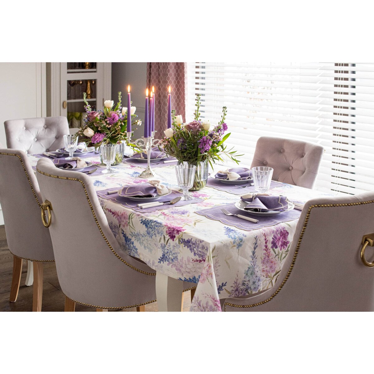 Haftowane podkładki Purple Onde - 6 sztuk