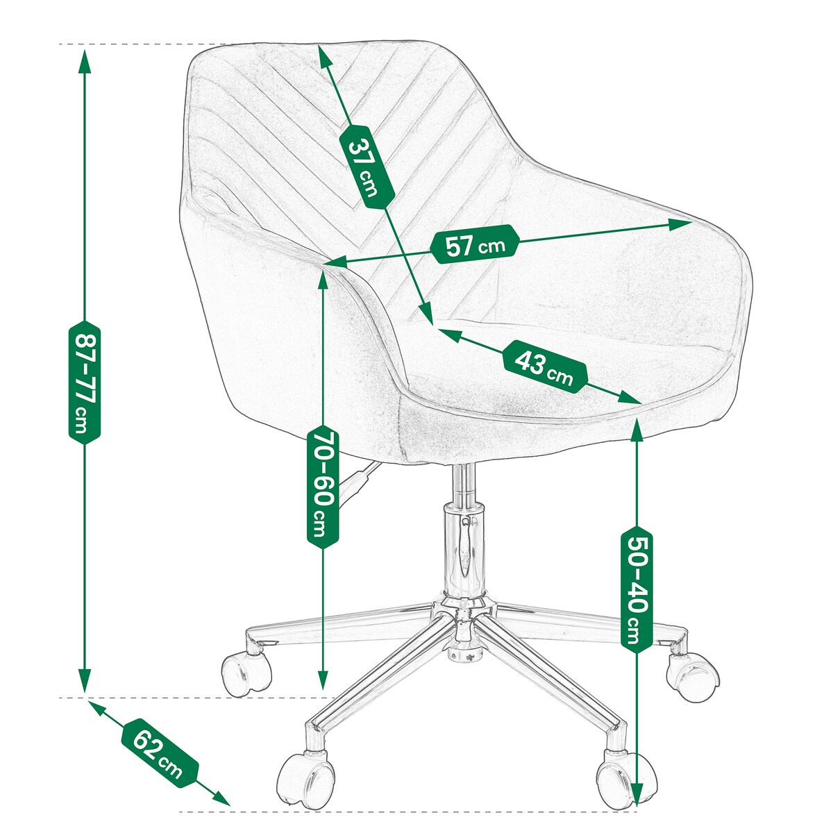 Fotel NAPOLI czarny na czarnej stopie