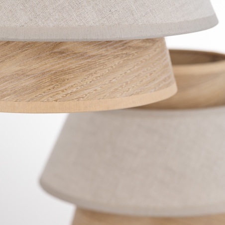 Lampa Wisząca Na Kole Tk Lighting Kalum Len Fornir 3Xe27 Skandynawski, Boho, Japandi