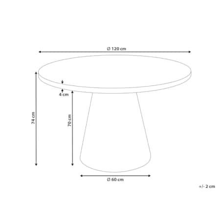 Stół do jadalni MERE Biały marmur 120 cm 120 cm