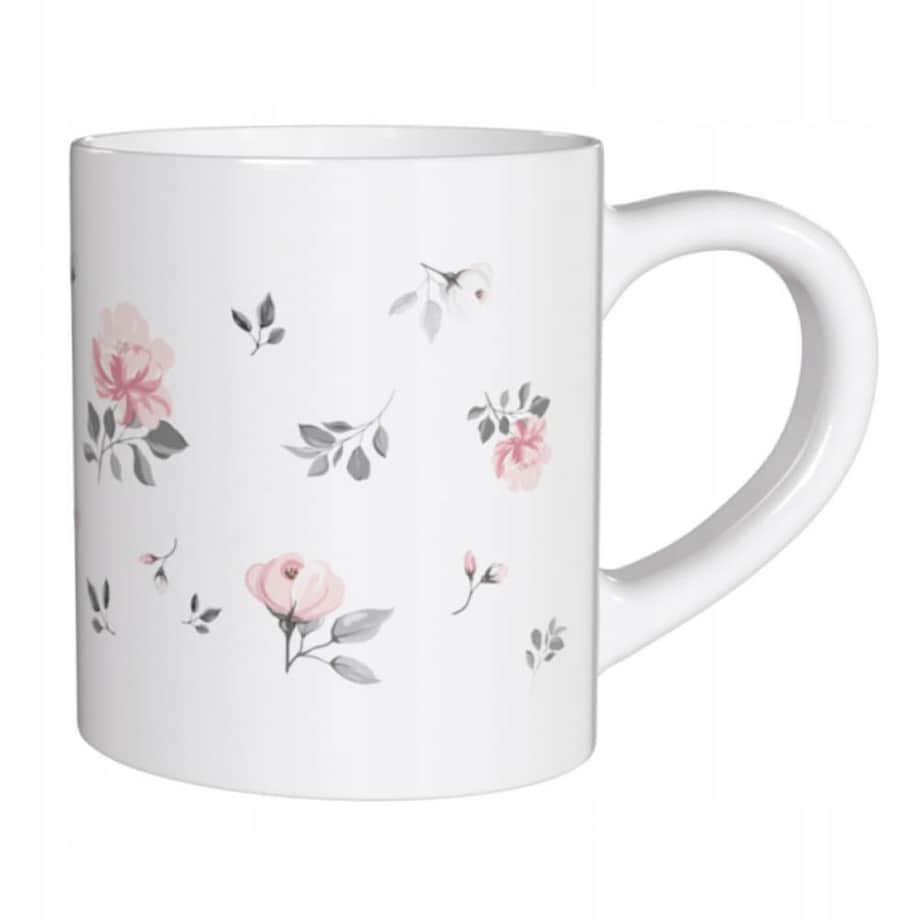 Porcelanowy kubek z uchwytem RÓŻANY OGRÓD do kawy herbaty czekolady 250ml - prezent upominek dla kobiety mamy koleżanki dziewczyny żony babci