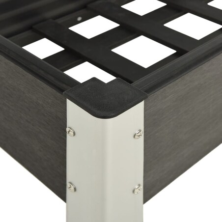 vidaXL Podwyższona donica ogrodowa, szara, 120 x 40 x 75 cm, WPC