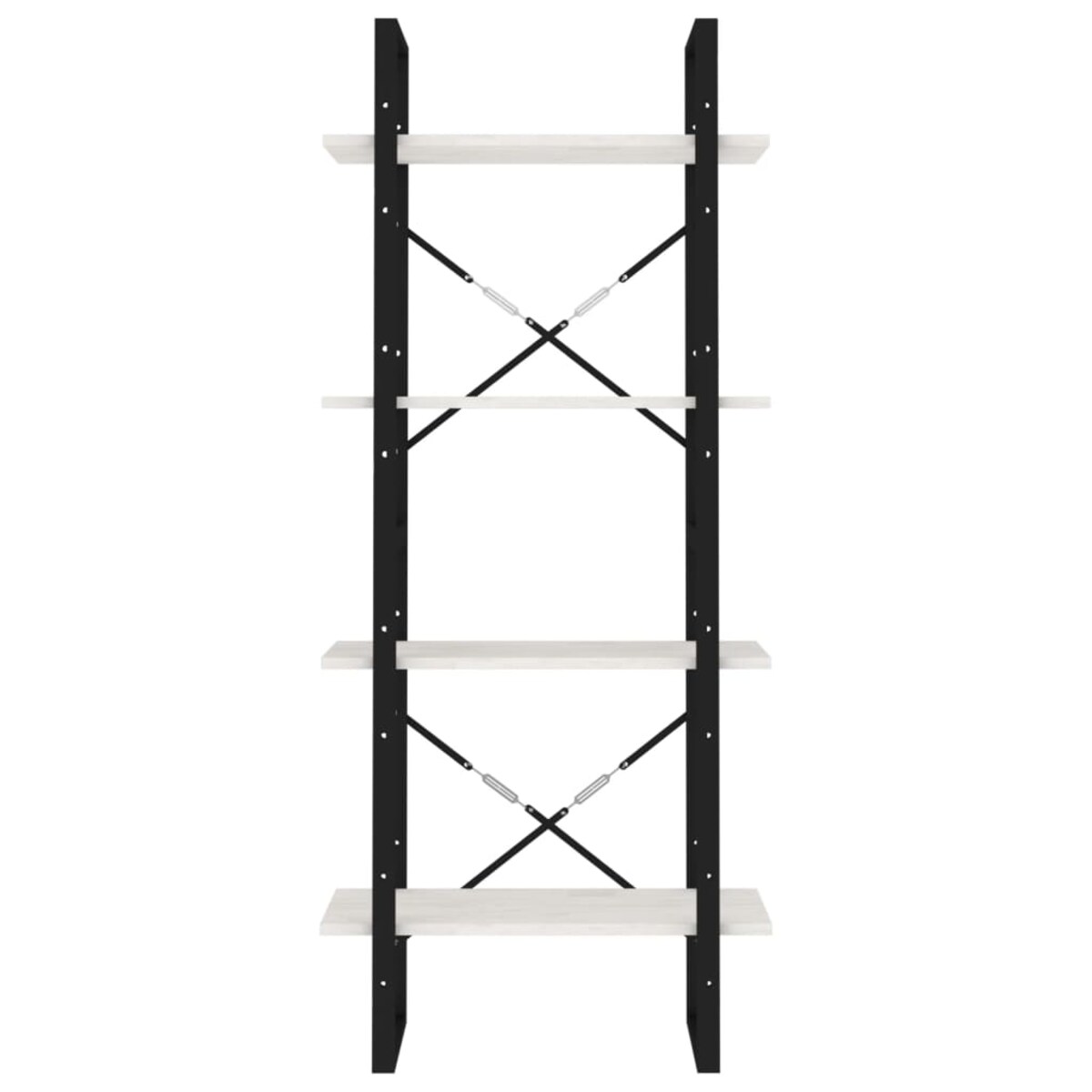 vidaXL Regał na książki, 4 półki, biały, 60x30x140 cm, drewno sosnowe