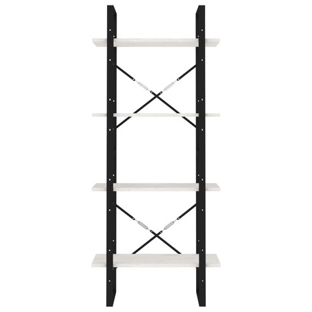 vidaXL Regał na książki, 4 półki, biały, 60x30x140 cm, drewno sosnowe