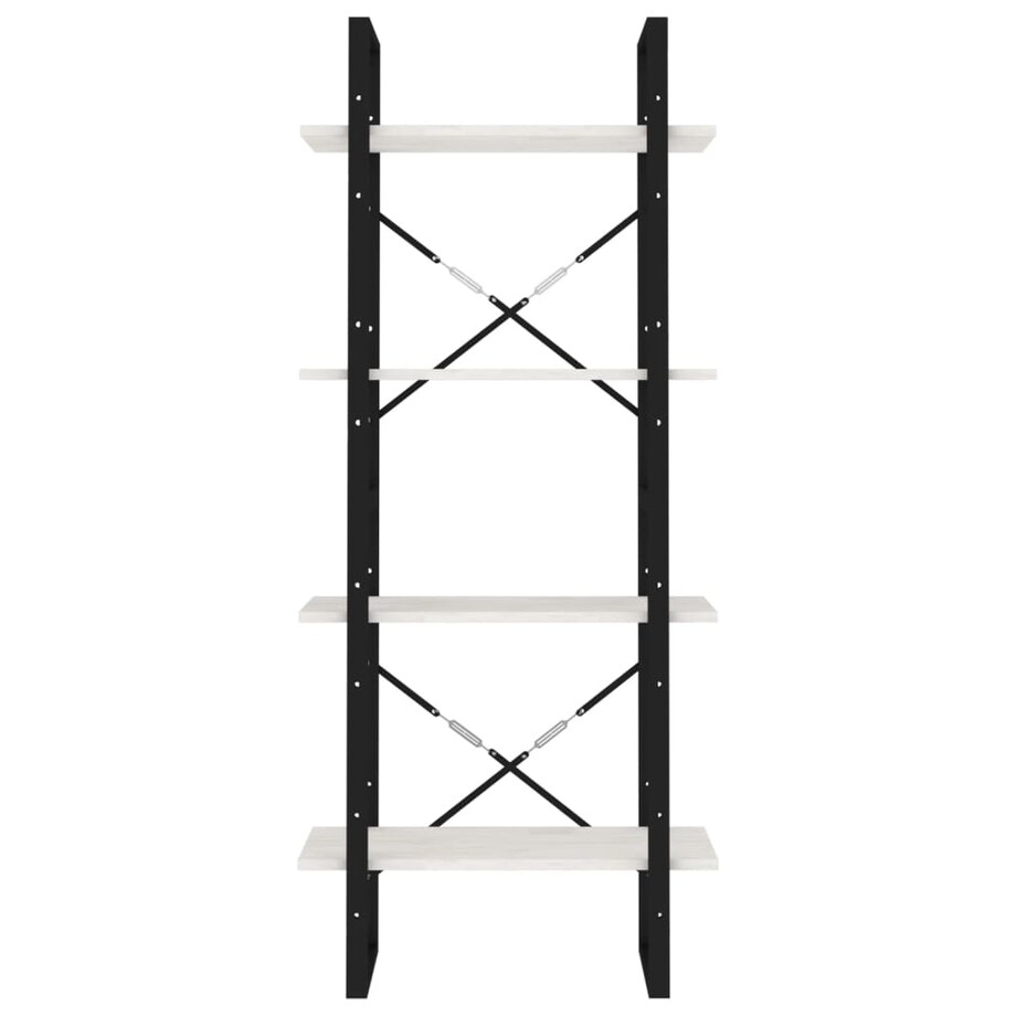 vidaXL Regał na książki, 4 półki, biały, 60x30x140 cm, drewno sosnowe