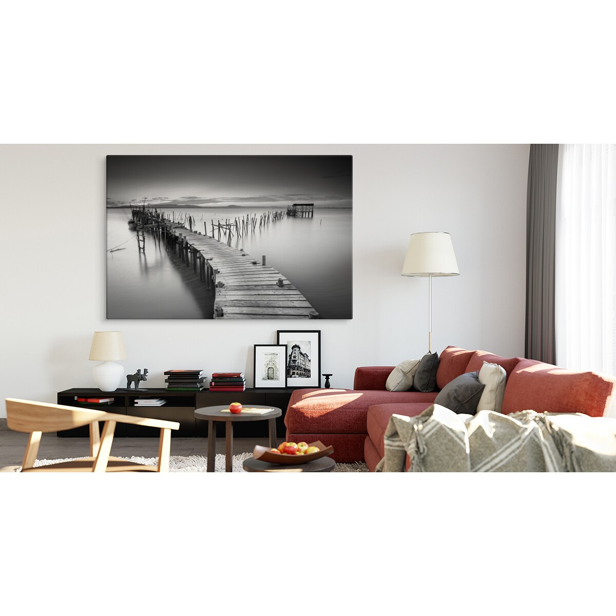 Obraz Na Płótnie Czarno-Biały Krajobraz 120x80cm