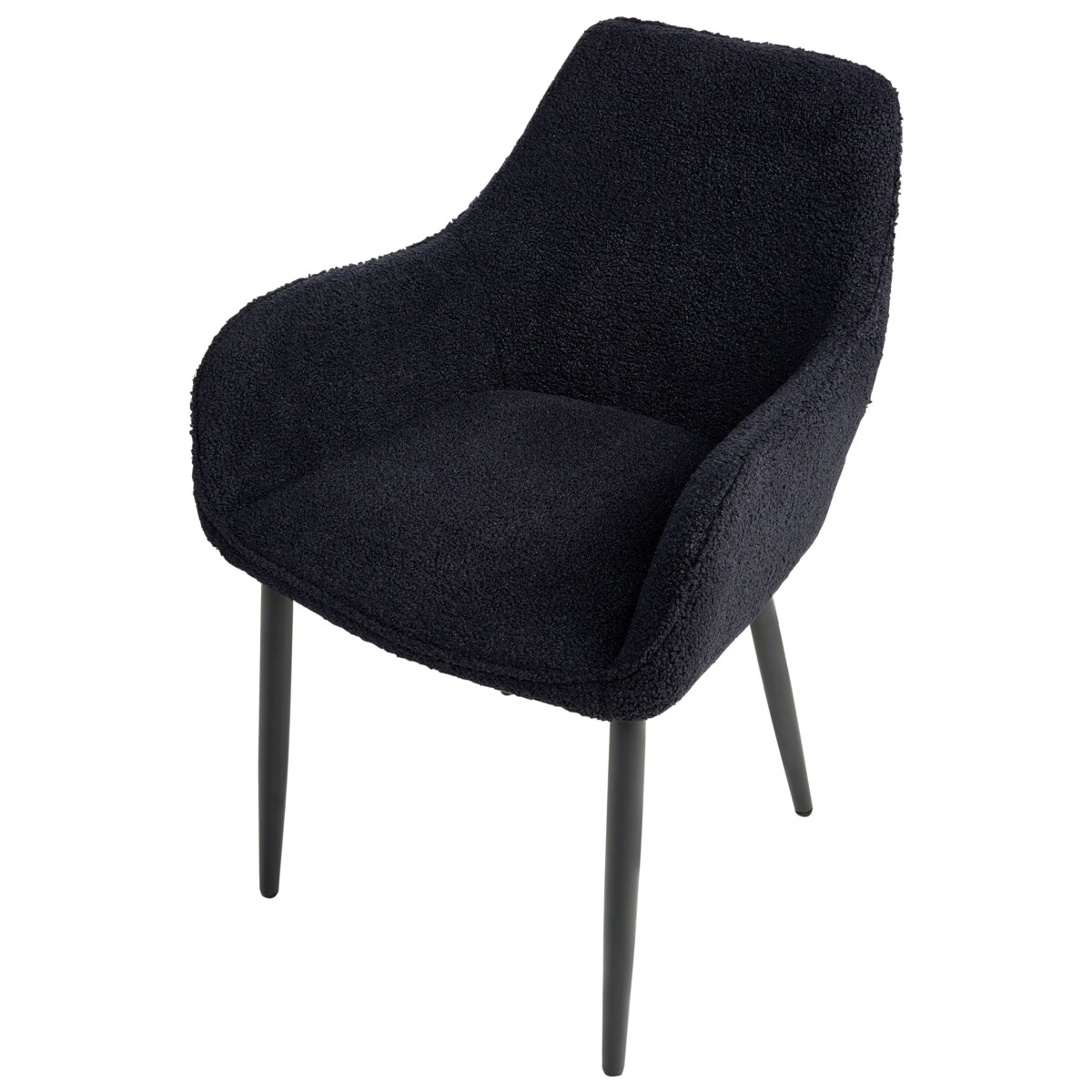 Zestaw 2 krzeseł do jadalni ALDEN Boucle Czarny