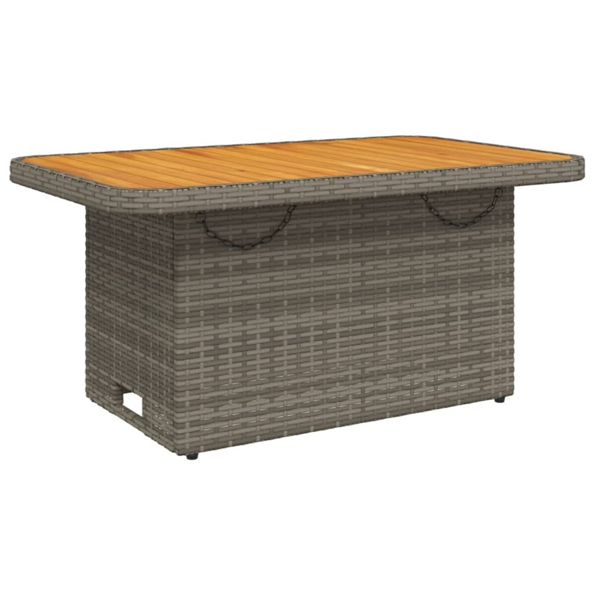 vidaXL Stół ogrodowy, szary, 90x55x71 cm, polirattan i drewno akacjowe