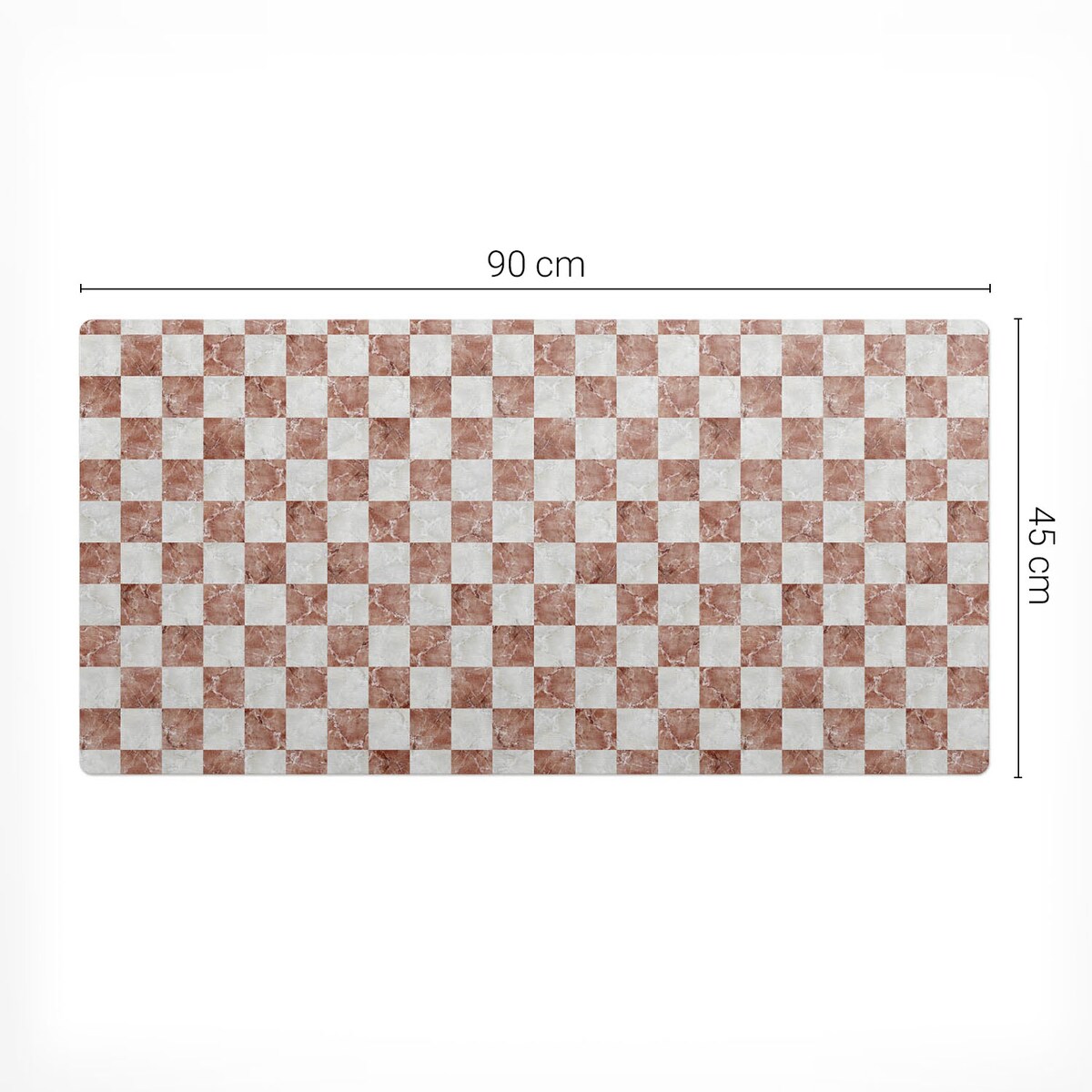 Brązowa mata na biurko Marmurowa szachownica, 90x45 cm