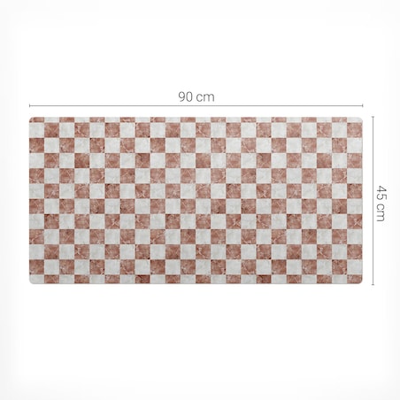 Brązowa mata na biurko Marmurowa szachownica, 90x45 cm