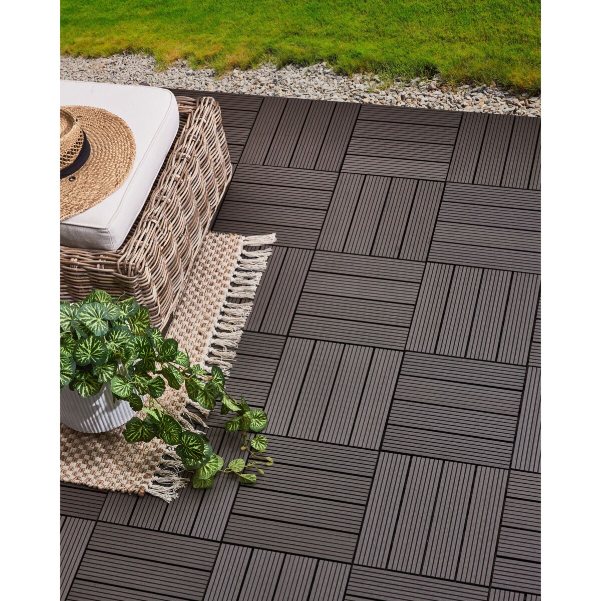 Płytki tarasowe ATELETA Kompozyt WPC Grafitowy