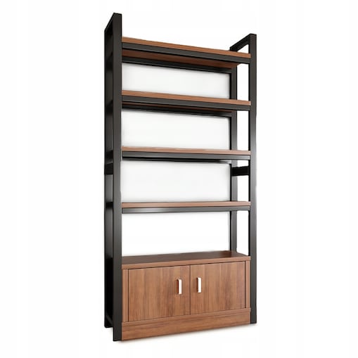 Regał industrialny stojący półka na książki loft 190 cm rama metalowa