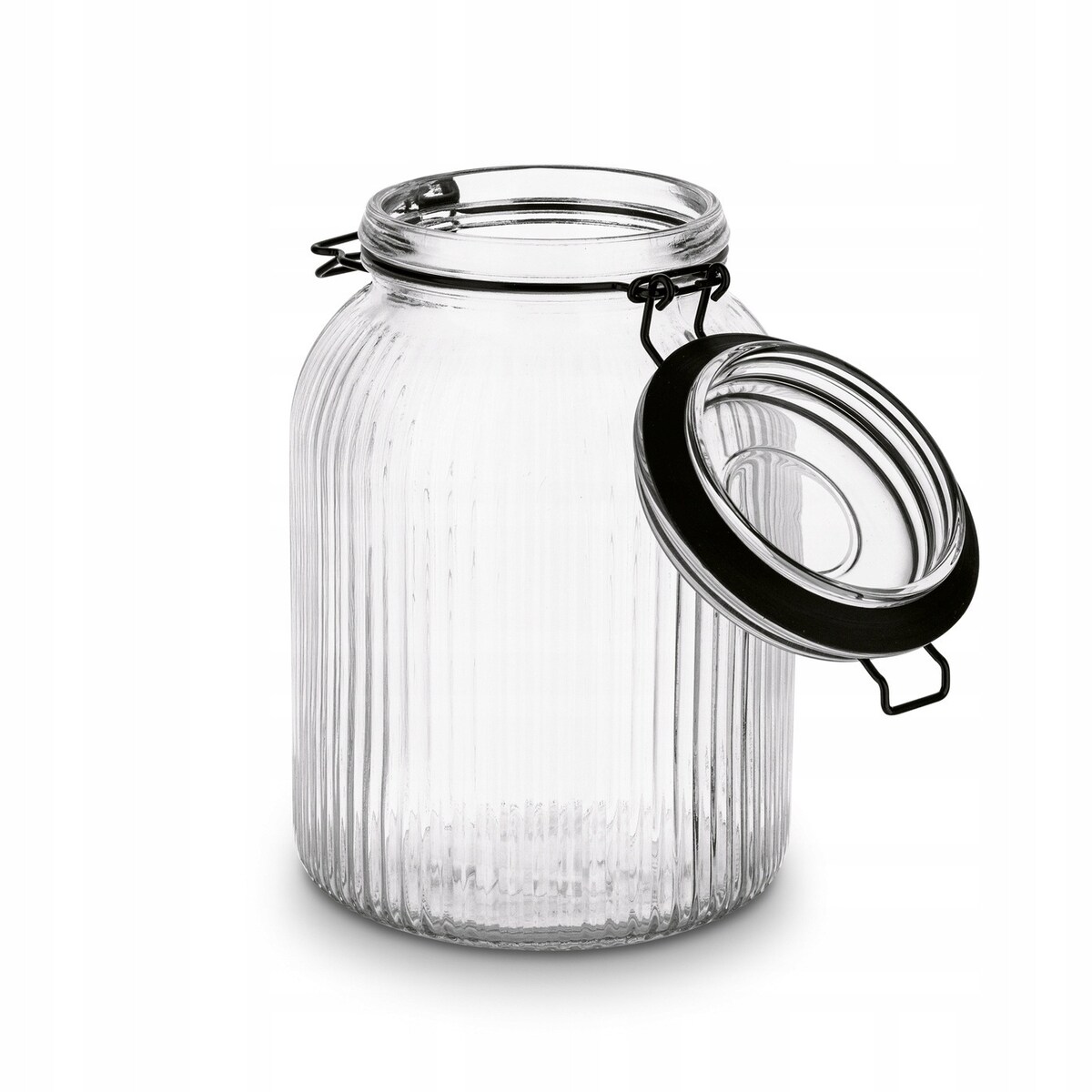 Słoik szklany z klips uszczelka czarna DEKORACYJNY do kuchni spiżarni 1,9 L