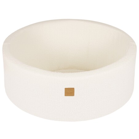 MeowBaby® Boucle Biały Okrągły Suchy Basen 90x30cm dla Dziecka bez piłek