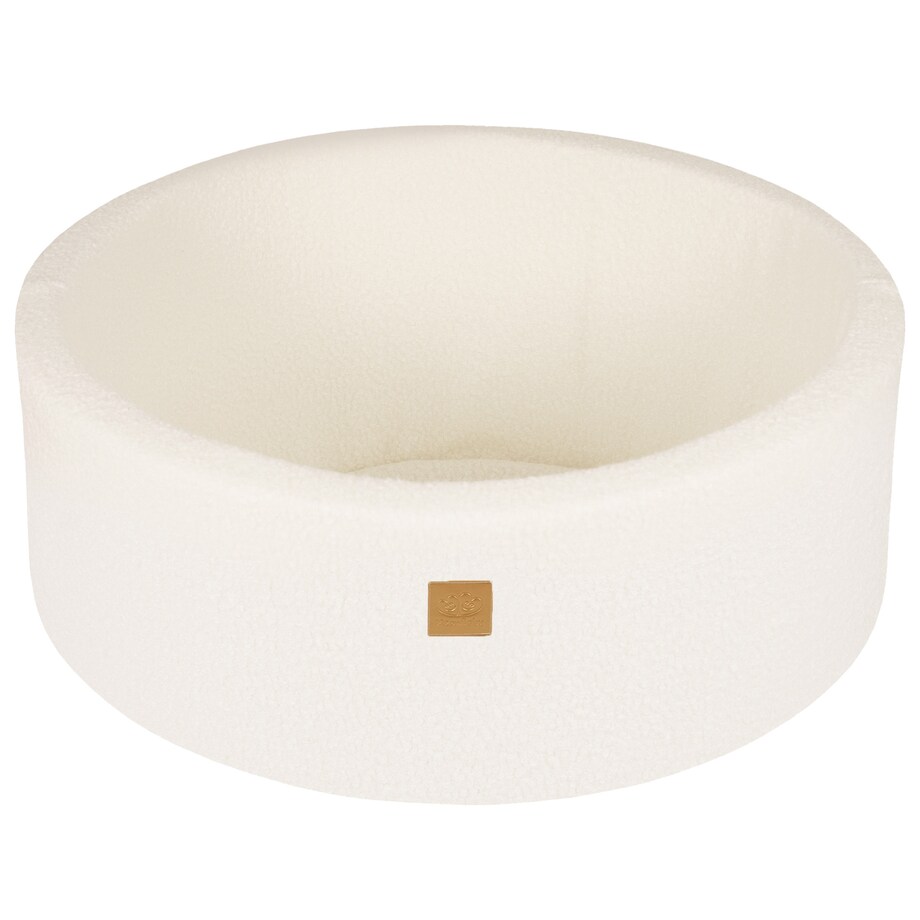 MeowBaby® Boucle Biały Okrągły Suchy Basen 90x30cm dla Dziecka bez piłek