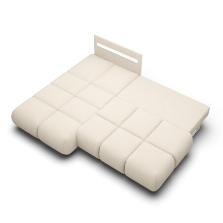 Pikowany Narożnik MILA rozkładany bez boczków lewy śmietankowy