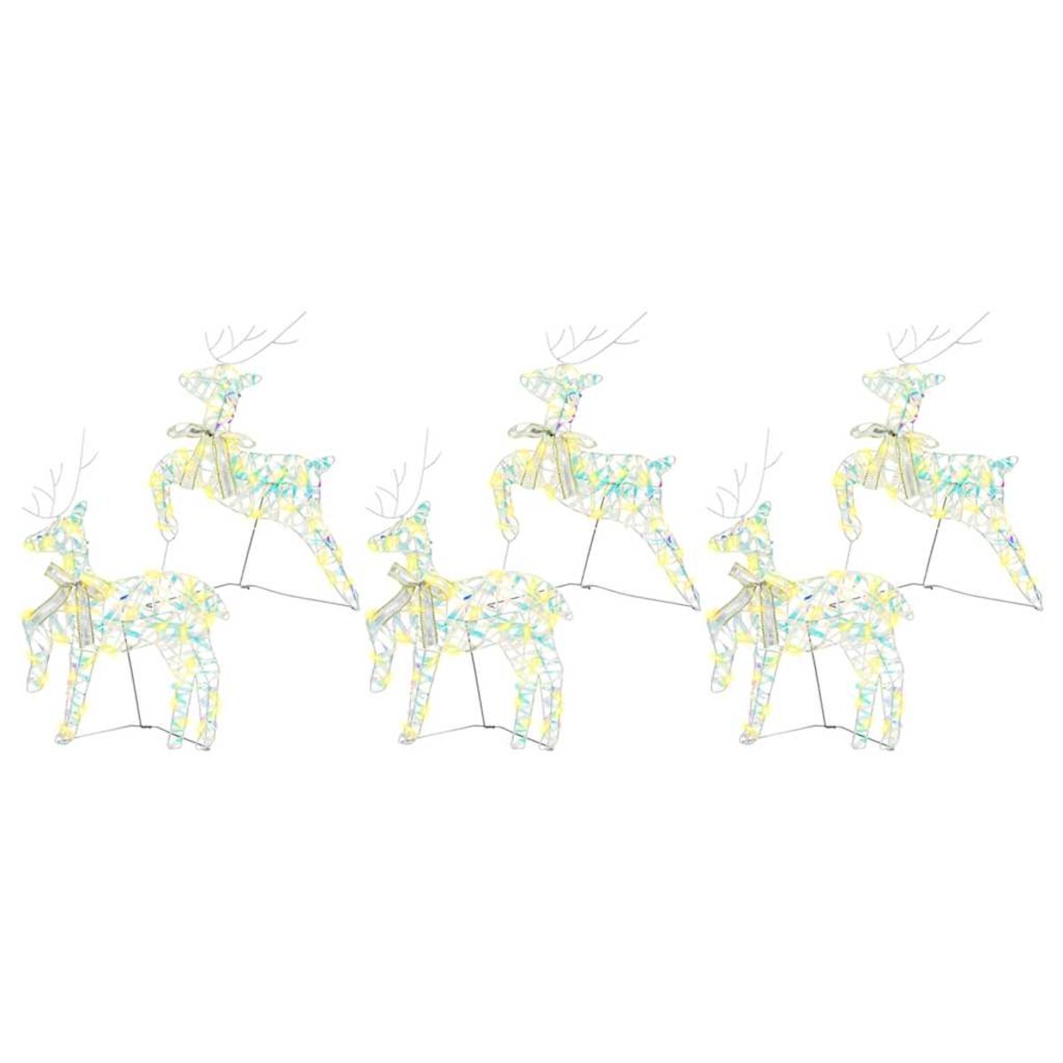 vidaXL LED Renifery z 180 diodami LED 6 pcs Wielokolorowy PET