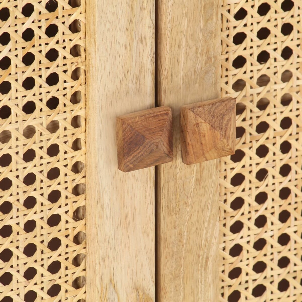 vidaXL Szafka, 80x30x73 cm, lite drewno mango i naturalna trzcina