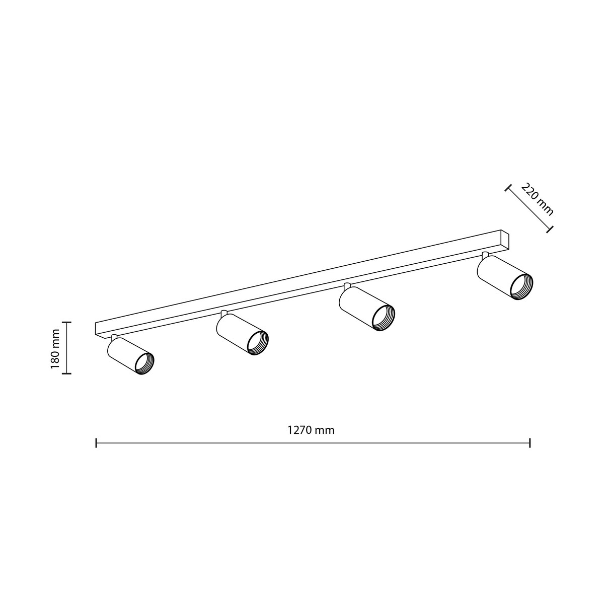 Lampa reflektor spot AMIS WHITE 4 TK Lighting biała złote akcenty 4xGU10 regulowana 127 cm