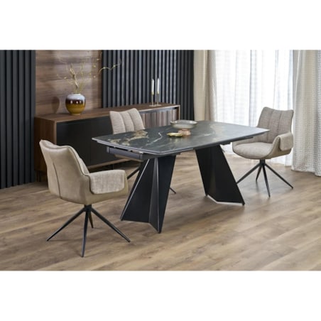 Krzesło tapicerowane K579 brązowe obracane