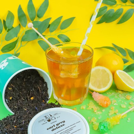 Herbata czarna EARL GREY DELUXE o smaku pomarańczowo - limonkowym PREMIUM - herbata liściasta sypana mieszanka napar susz - gotowa na prezent upominek