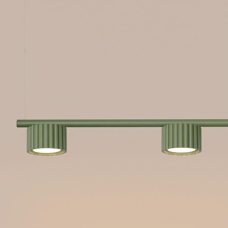 Żyrandol AURA 4 zielona oliwka Gx53