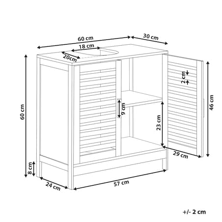 Szafka łazienkowa pod umywalkę MISSOULA Bambus 60 cm Czarny