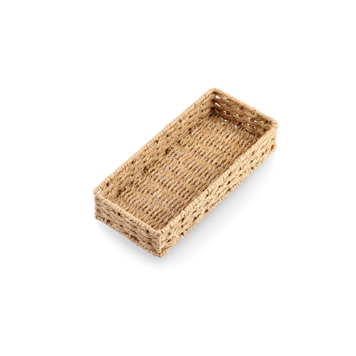 Organizer na biurko z papierowej plecionki, 24 x 11 x 4,5 cm