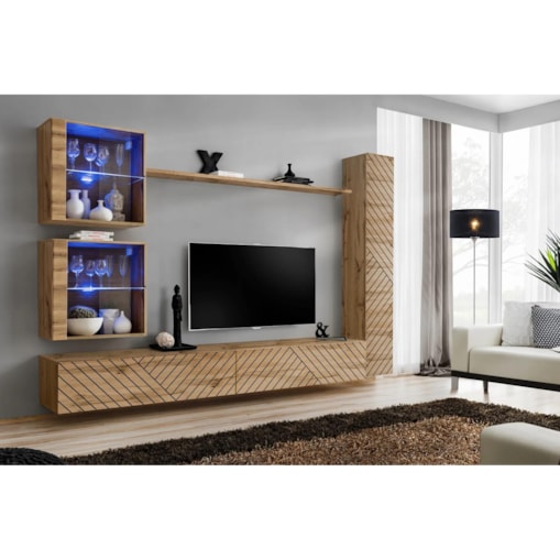 Meblościanka SWITCH LAMEL XVIII dąb wotan