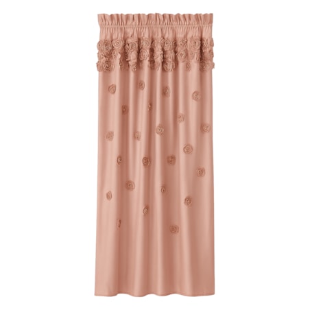 Zasłona welurowa "french roses" z wyszywanymi różami 140x270 cm taśma | brudny róż