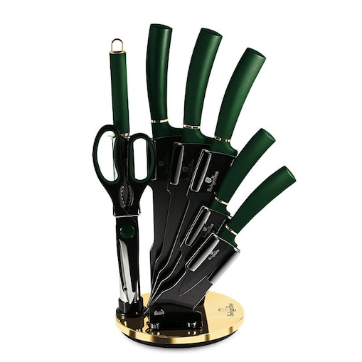 Zestaw noży kuchennych na stojaku obrotowym Berlinger Haus BH-2563 Emerald