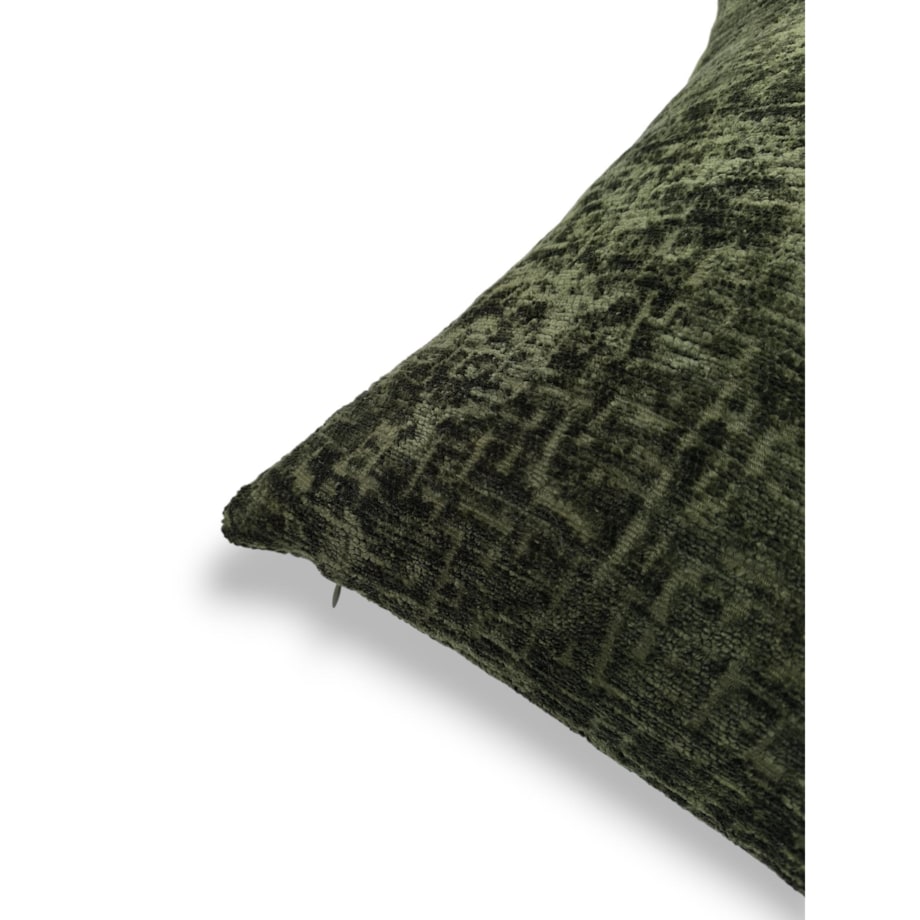 Duża zielona poduszka 50x50 Bess - ciemna oliwka