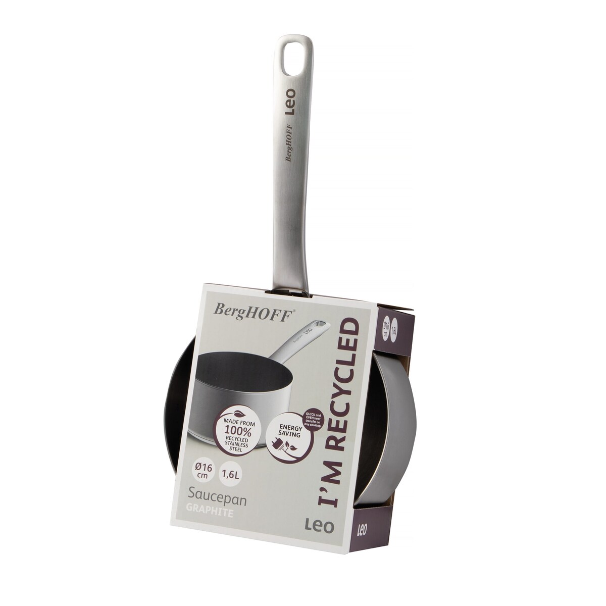 Rondel Graphite, stal nierdzewna z recyklingu 16 cm, 1,6 L BergHOFF