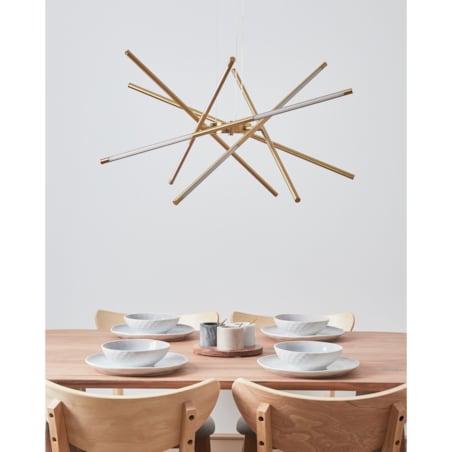 Lampa wisząca LED metalowa złota PALUN