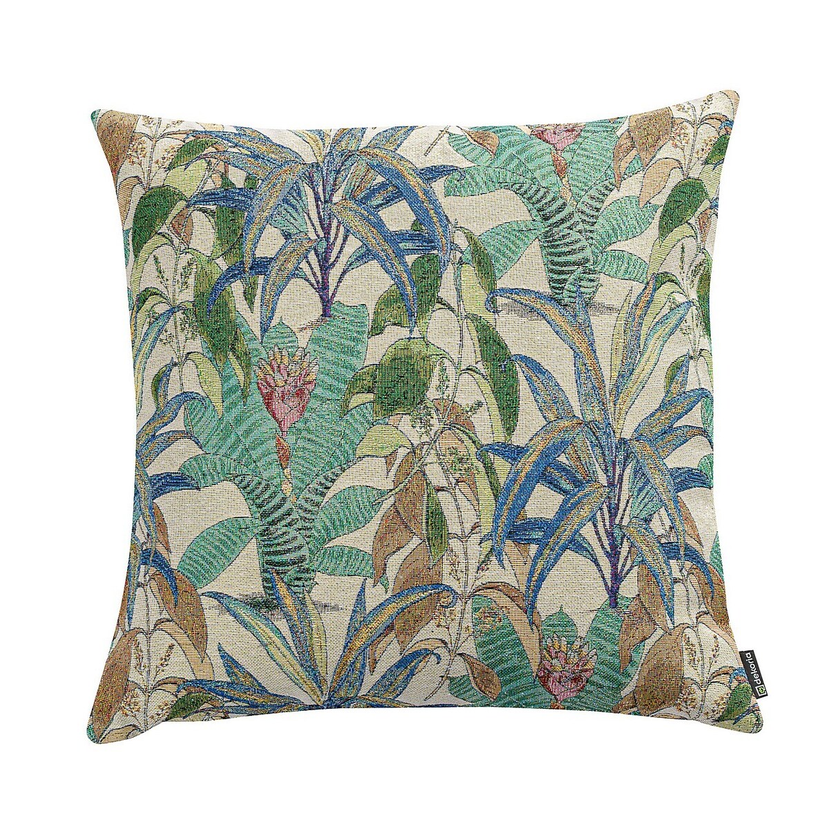 Poszewka Kinga na poduszkę 50x50 zielono-niebieskie motywy roślinne
