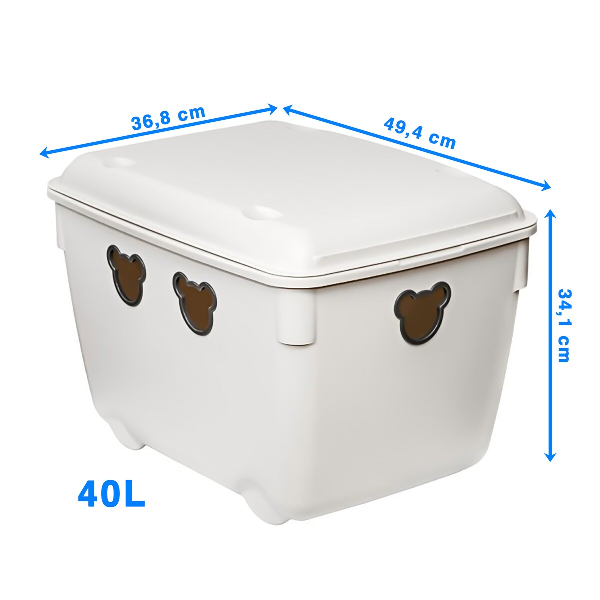 Pojemnik Plastikowy Na Zabawki 40 L Duży Miś Biały