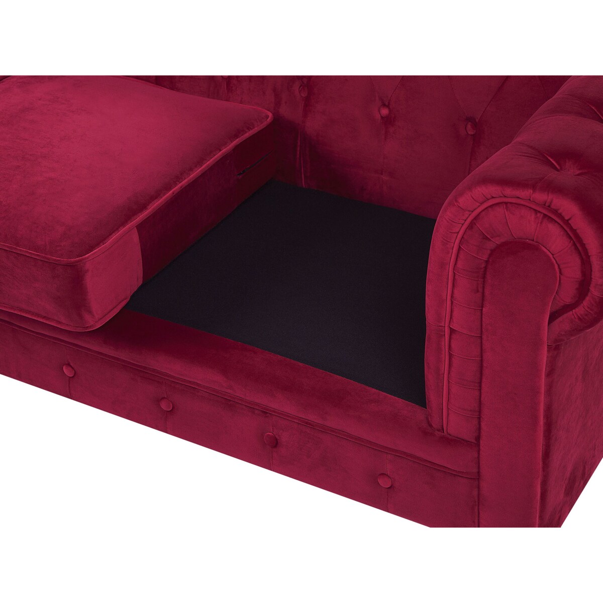 Komplet wypoczynkowy welurowy 4-osobowy czerwony CHESTERFIELD
