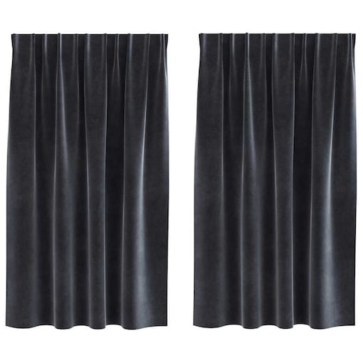 vidaXL Zasłony z zasłonami 2 pcs ciemno szary 140 x 140 cm Aksamit