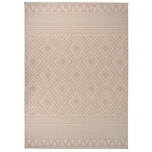 vidaXL Dywan zewnętrzny o płaskim splocie, 120x170 cm, brązowe pasy