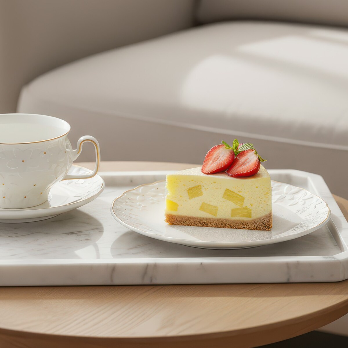 VILLA ITALIA Zestaw do ciasta porcelanowy na 6 osób FIORELLA