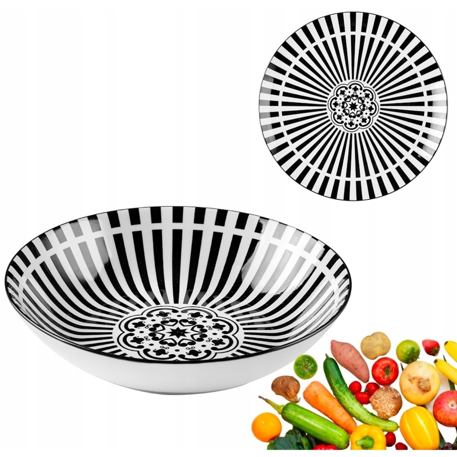 TALERZ OBIADOWY głęboki na zupę rosół jedzenie 20cm ASTEC wzorek miska