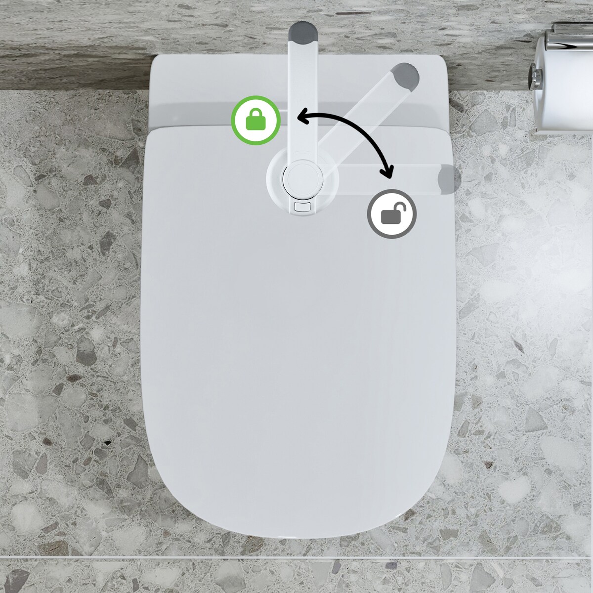 zabezpieczenie toalety przed dziećmi, blokada deski toaletowej sipo