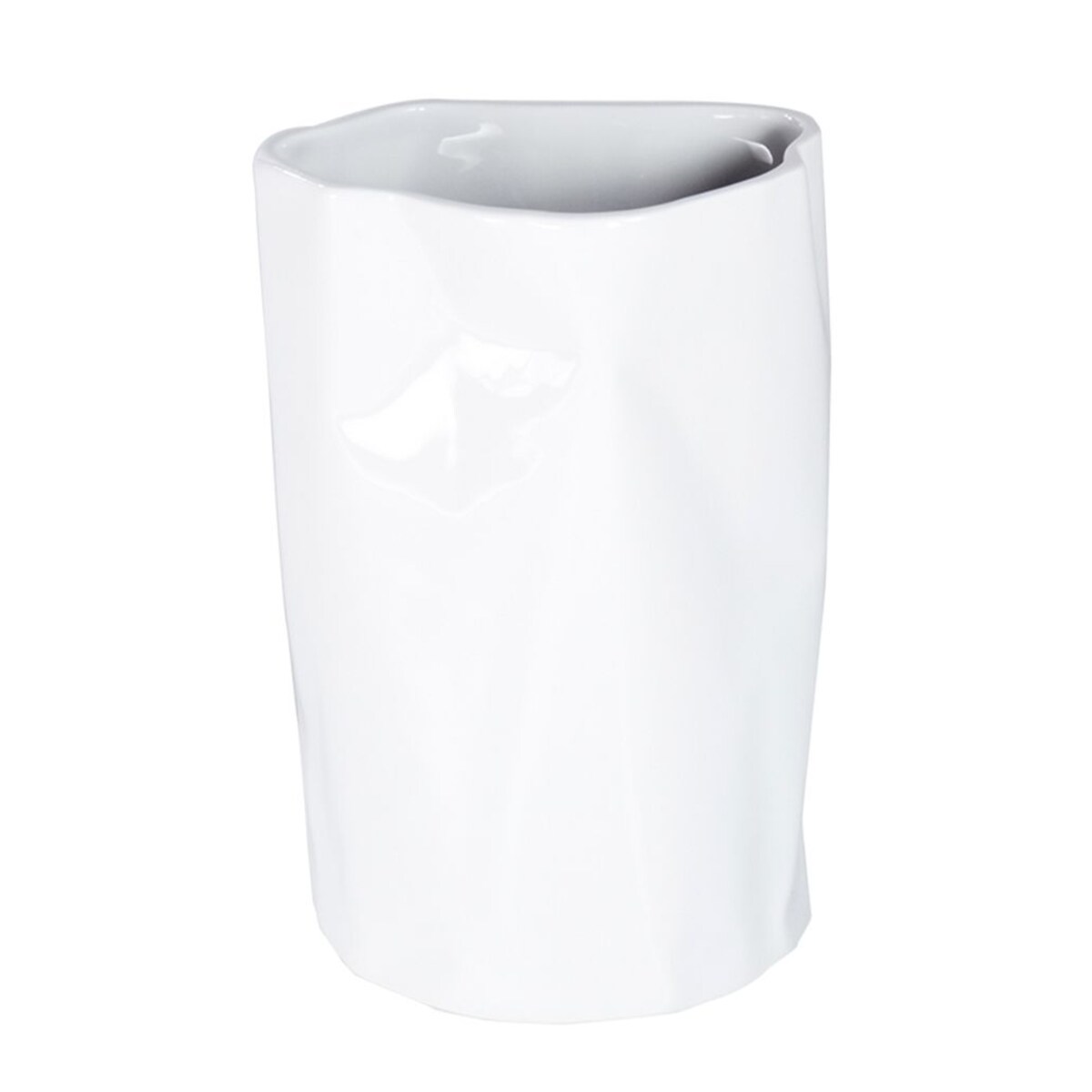 Wazon Pogięty niski 20 cm biały CD01