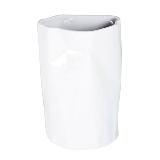 Wazon Pogięty niski 20 cm biały CD01